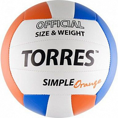 Мяч Torres Simple Orange р.5 белый-голубой-оранжевый