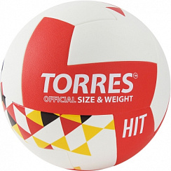 Мяч Torres HIT V32055 р.5 белый-красный-мультиколор